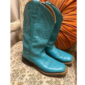 Old West Turquoise Heeled Boots